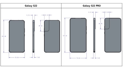 Дизайн предстоящей серии Samsung Galaxy S22 представлен на новых схематических изображениях