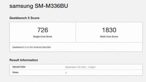 Смартфон Samsung Galaxy M33 5G появился на Geekbench с чипом Exynos 1200