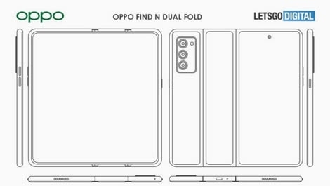 OPPO работает над очередной моделью складного смартфона типа Find N, за исключением того, что она складывается в двух местах