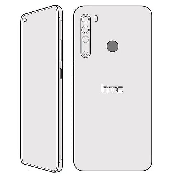 Скетч-изображением HTC Desire 20 Pro