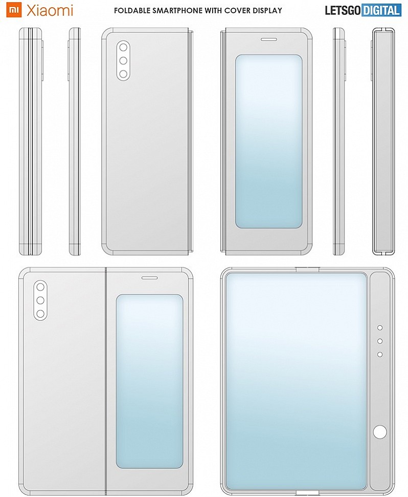 Складной телефон Xiaomi в сложенном и разложенном состоянии