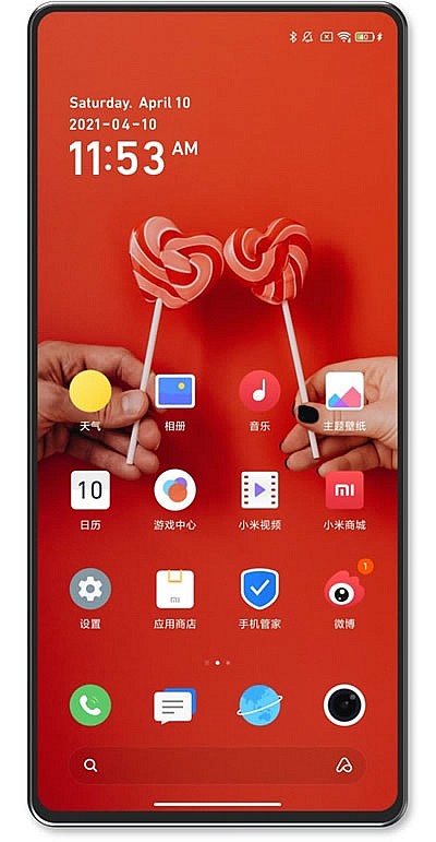 Рендер фронтальной панели Xiaomi Mi Mix 4