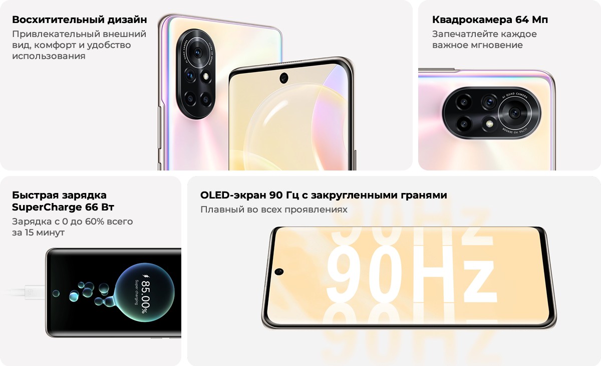 Купить смартфон Huawei Nova 8 8/128Gb Blush Gold (Пудровый розовый) EAC в  Unotechno.ru