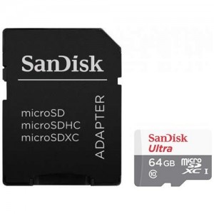 Карта памяти MicroSDXC SanDisk Ultra 64Gb UHS-I (SDSQUNS-064G-GN3MA) EAC  (12819)