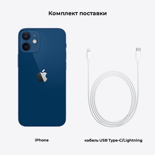 Смартфон Apple iPhone 12 Mini 128Gb Blue (Синий) MGE63RU/A Смартфон Apple iPhone 12 Mini 128Gb Blue (Синий) MGE63RU/A