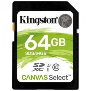 Карта памяти Kingston SDXC 64Gb Class 10 UHS-I U1 Canvas Select (SDS/64Gb)  (6947)