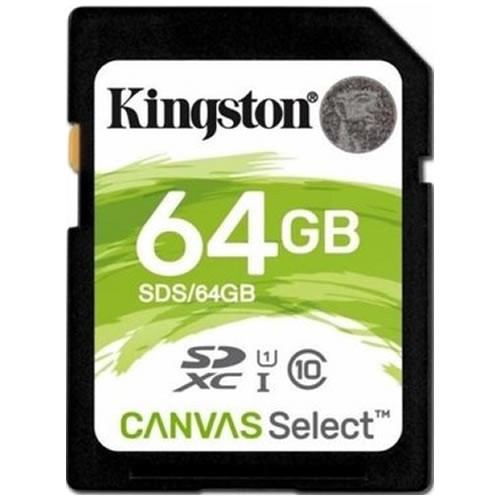 Карта памяти Kingston SDXC 64Gb Class 10 UHS-I U1 Canvas Select (SDS/64Gb)