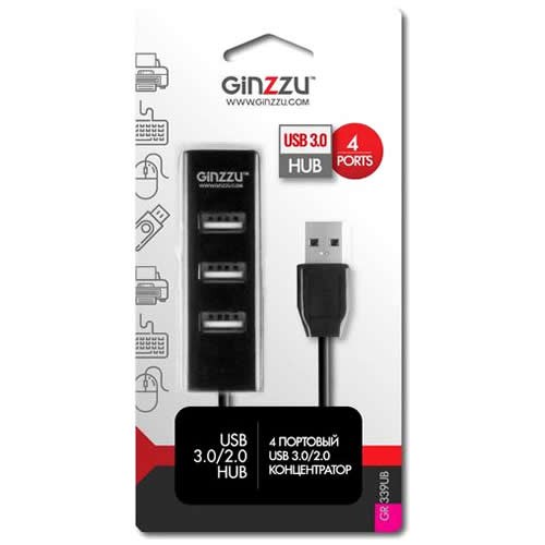 Концентратор USB GiNZZU GR-339UB 4 ports (1 x USB 3.0 + 3 x USB 2.0) Концентратор USB GiNZZU GR-339UB 4 ports (1 x USB 3.0 + 3 x USB 2.0)