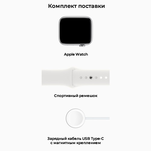 Умные часы Apple Watch Series SE Gen 2 40 мм Silver Aluminium Case, White Sport Band (S/M)