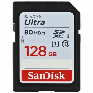 Карта памяти SanDisk Ultra SDXC 128Gb Class10 UHS-I 80Mb/s 533х (SDSDUNC-128G-GN6IN)  (6949)