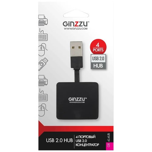 Концентратор USB 2.0 GiNZZU GR-414UB 4 ports Концентратор USB 2.0 GiNZZU GR-414UB 4 ports