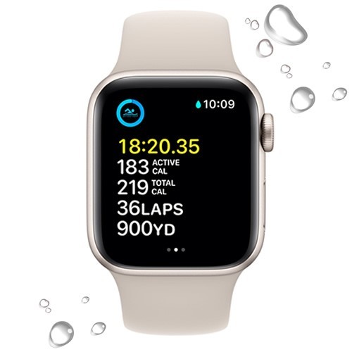 Умные часы Apple Watch Series SE Gen 2 44 мм Starlight Aluminium Case, Starlight Sport Band (S/M)