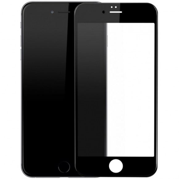 Стекло iPhone 8 3D soft черная рамка