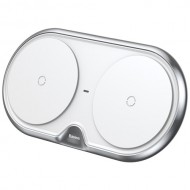 Беспроводное зарядное устройство Baseus Dual Wireless Plastic Style WXSJK-02 White (Белый) Беспроводное зарядное устройство Baseus Dual Wireless Plastic Style WXSJK-02 White (Белый)