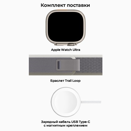 Умные часы Apple Watch Ultra 2 49 мм Titanium Case Green/Gray Trail Loop S/M Умные часы Apple Watch Ultra 2 49 мм Titanium Case Green/Gray Trail Loop S/M