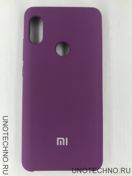 Чехол накладка с логотипом Mi для Xiaomi Redmi Note 7 Фиолетовая
