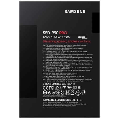 Твердотельный накопитель Samsung 990 PRO NVMe M.2 SSD 1Tb MZ-V9P1T0BW Твердотельный накопитель Samsung 990 PRO NVMe M.2 SSD 1Tb MZ-V9P1T0BW