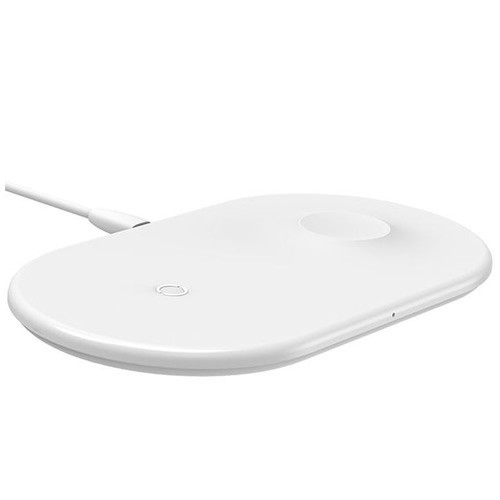 Беспроводное зарядное устройство Baseus Smart 2 in 1 Wireless Charger WX2IN1-02 White (Белый) Беспроводное зарядное устройство Baseus Smart 2 in 1 Wireless Charger WX2IN1-02 White (Белый)