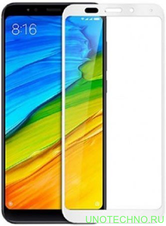 Защитное стекло 2D для Xiaomi Redmi 5 Plus белое