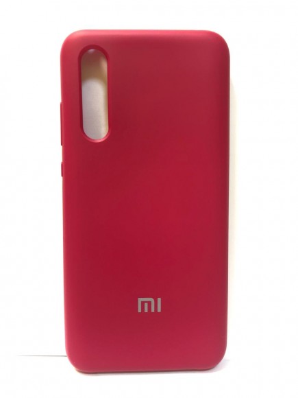 Силиконовая накладка для Xiaomi Mi 9 Lite с логотипом Mi (Бордовая)