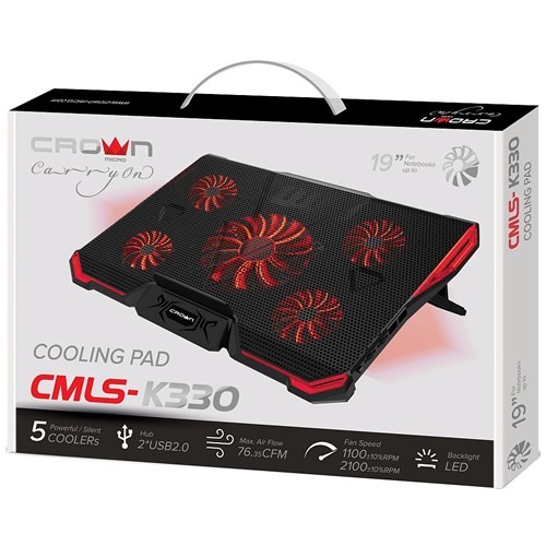 Охлаждающая подставка для ноутбука Crown CMLS-K330 Red (Красная) Охлаждающая подставка для ноутбука Crown CMLS-K330 Red (Красная)