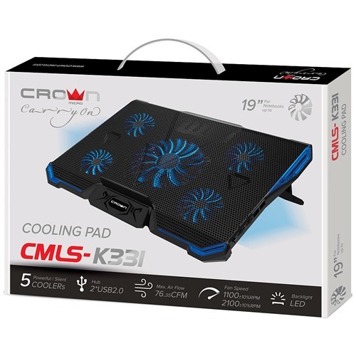 Охлаждающая подставка для ноутбука Crown CMLS-K331 Blue (Синяя) Охлаждающая подставка для ноутбука Crown CMLS-K331 Blue (Синяя)