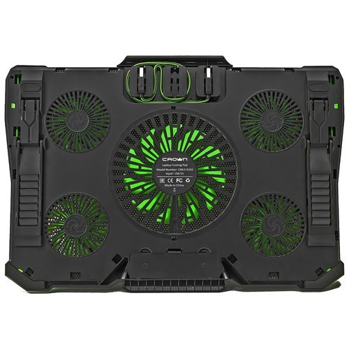 Охлаждающая подставка для ноутбука Crown CMLS-K332 Green (Зеленая) Охлаждающая подставка для ноутбука Crown CMLS-K332 Green (Зеленая)