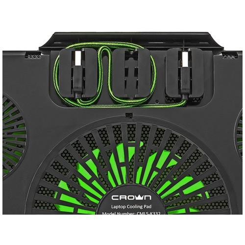 Охлаждающая подставка для ноутбука Crown CMLS-K332 Green (Зеленая) Охлаждающая подставка для ноутбука Crown CMLS-K332 Green (Зеленая)