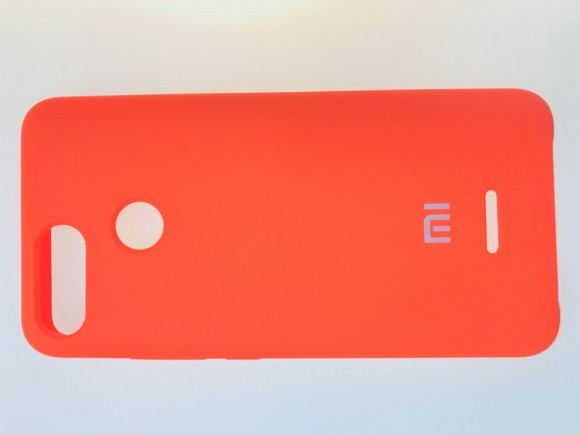 Чехол накладка с логотипом Mi для Xiaomi redmi 6 Оранжевая