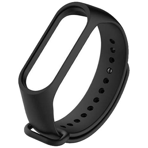 Силиконовый браслет для Xiaomi Mi Band 3/4 Black (Черный)