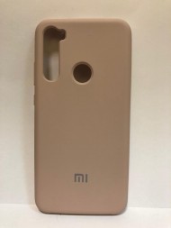 Силиконовая накладка для Xiaomi redmi Note 8 (с логотипом MI бежевая)
