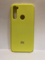 Силиконовая накладка для Xiaomi redmi Note 8 (с логотипом MI бледно-желтый)