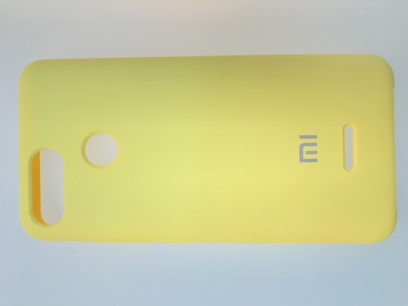 Чехол накладка с логотипом Mi для Xiaomi redmi 6 Желтая