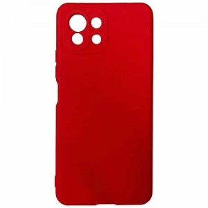 Силиконовая накладка для Xiaomi Mi 11 Lite/ Mi 11 Lite NE Red (Красная)  (12241)
