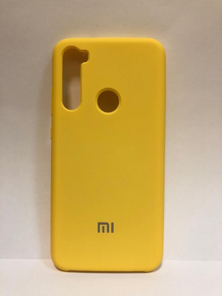 Силиконовая накладка для Xiaomi redmi Note 8 (с логотипом MI жёлтый)