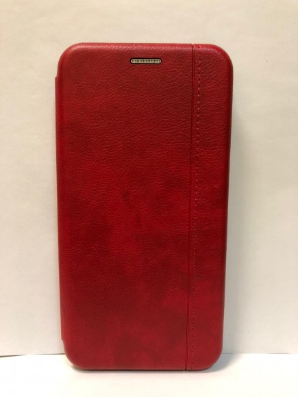 Чехол книжка для Xiaomi redmi Note 8 (Красная) с полоской