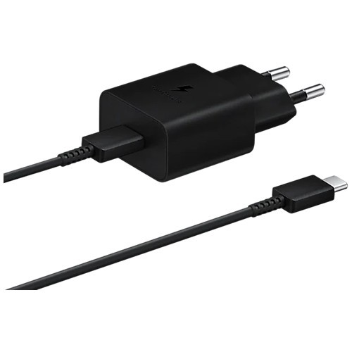 Сетевое зарядное устройство Samsung EP-T1510 15W USB Type-C Black (Черный) с кабелем