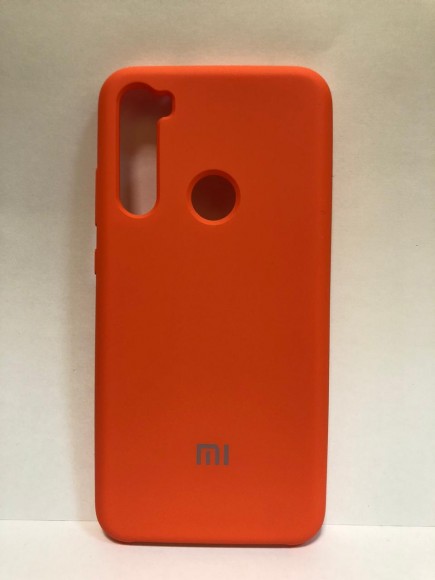 Силиконовая накладка для Xiaomi redmi Note 8 (с логотипом MI оранжевый)