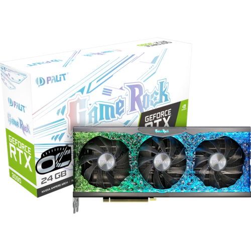 Видеокарта Palit GeForce RTX 3090 1395MHz PCI-E 4.0 24576MB 19500MHz 384 bit HDMI 3xDisplayPort HDCP GameRock OC EAC