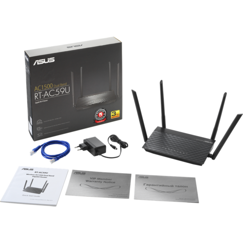 Wi-Fi роутер ASUS RT-AC59U Black (Черный) EAC Wi-Fi роутер ASUS RT-AC59U Black (Черный) EAC