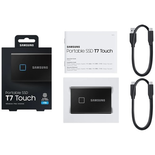 Внешний накопитель Samsung T7 Touch SSD USB 3.2 1Tb Black (Черный) MU-PC1T0K/WW Внешний накопитель Samsung T7 Touch SSD USB 3.2 1Tb Black (Черный) MU-PC1T0K/WW