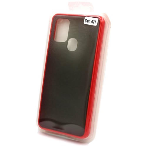 Силиконовая накладка для Samsung Galaxy A21S Skin Feeling (Красная рамка)