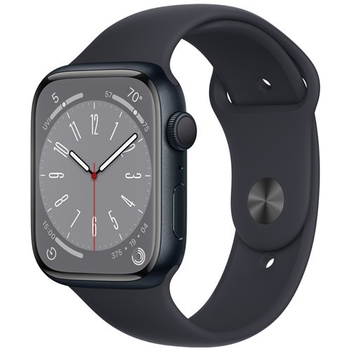 Умные часы Apple Watch Series 8 45 мм Midnight Aluminium Case, Midnight Sport Band S/M