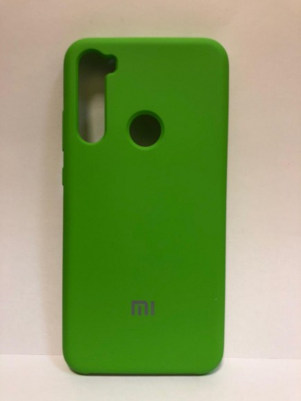 Силиконовая накладка для Xiaomi redmi Note 8 (с логотипом MI ярко-зелёный)