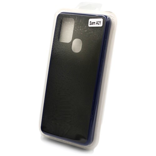 Силиконовая накладка для Samsung Galaxy A21S Skin Feeling (Синяя рамка)