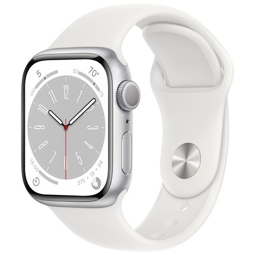 Умные часы Apple Watch Series 8 45 мм Silver Aluminium Case, White Sport Band S/M