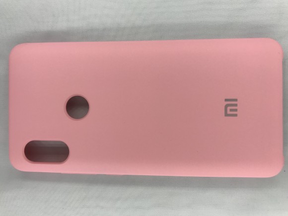 Чехол накладка с логотипом Mi для Xiaomi Redmi Note 7 Розовая