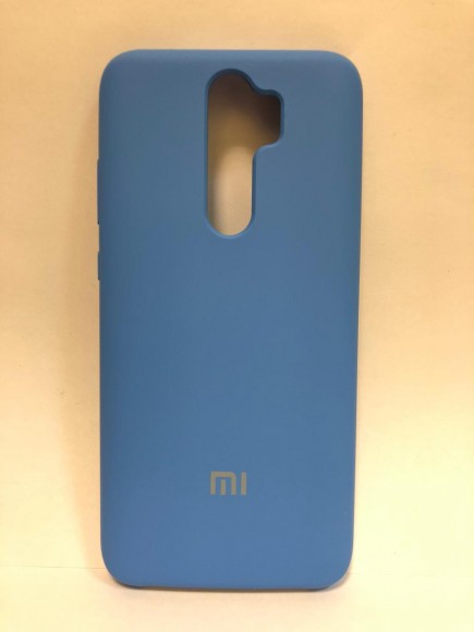 Силиконовая накладка для Xiaomi redmi Note 8 pro (с логотипом MI голубая)