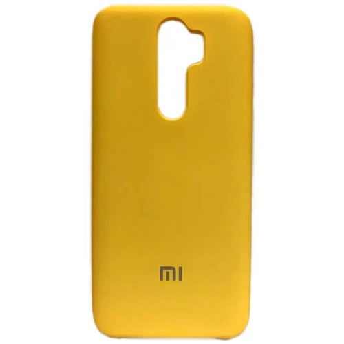 Силиконовая накладка для Xiaomi Redmi Note 8 Pro с логотипом Mi Yellow (Жёлтая)