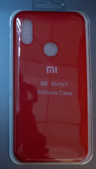 Чехол накладка с логотипом для Xiaomi redmi Note 7 красная